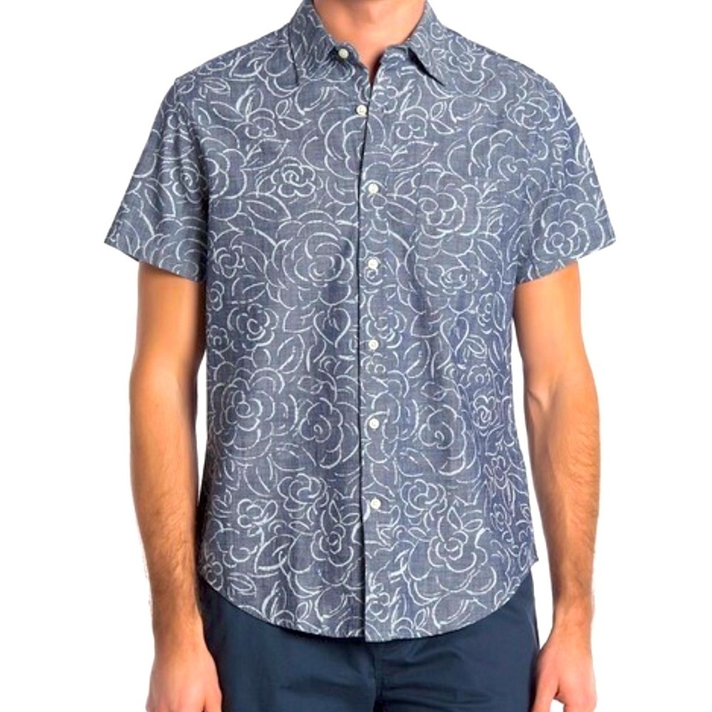 J. Crew Mens Slim Fit Print Cotton Button Down  Shirt  Size XL NWT Preppy